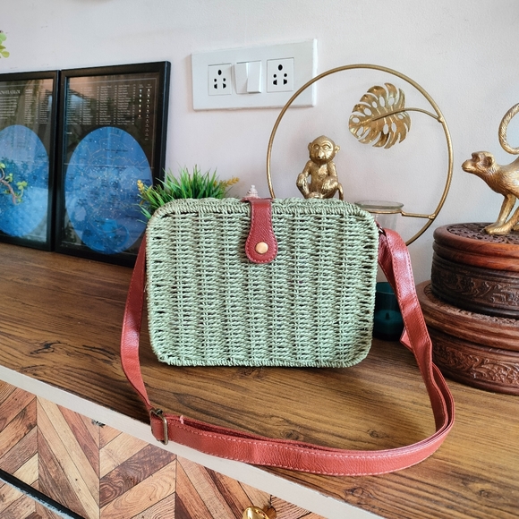 Boutique by M Handbags - Boho Rattan Structured Bag